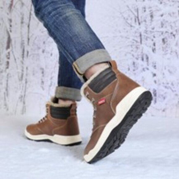 AFT AFFINEST Mens Waterproof Outdoor Hiking Ankle Sneakers, Light Brown, 42 - Picture 6 of 9